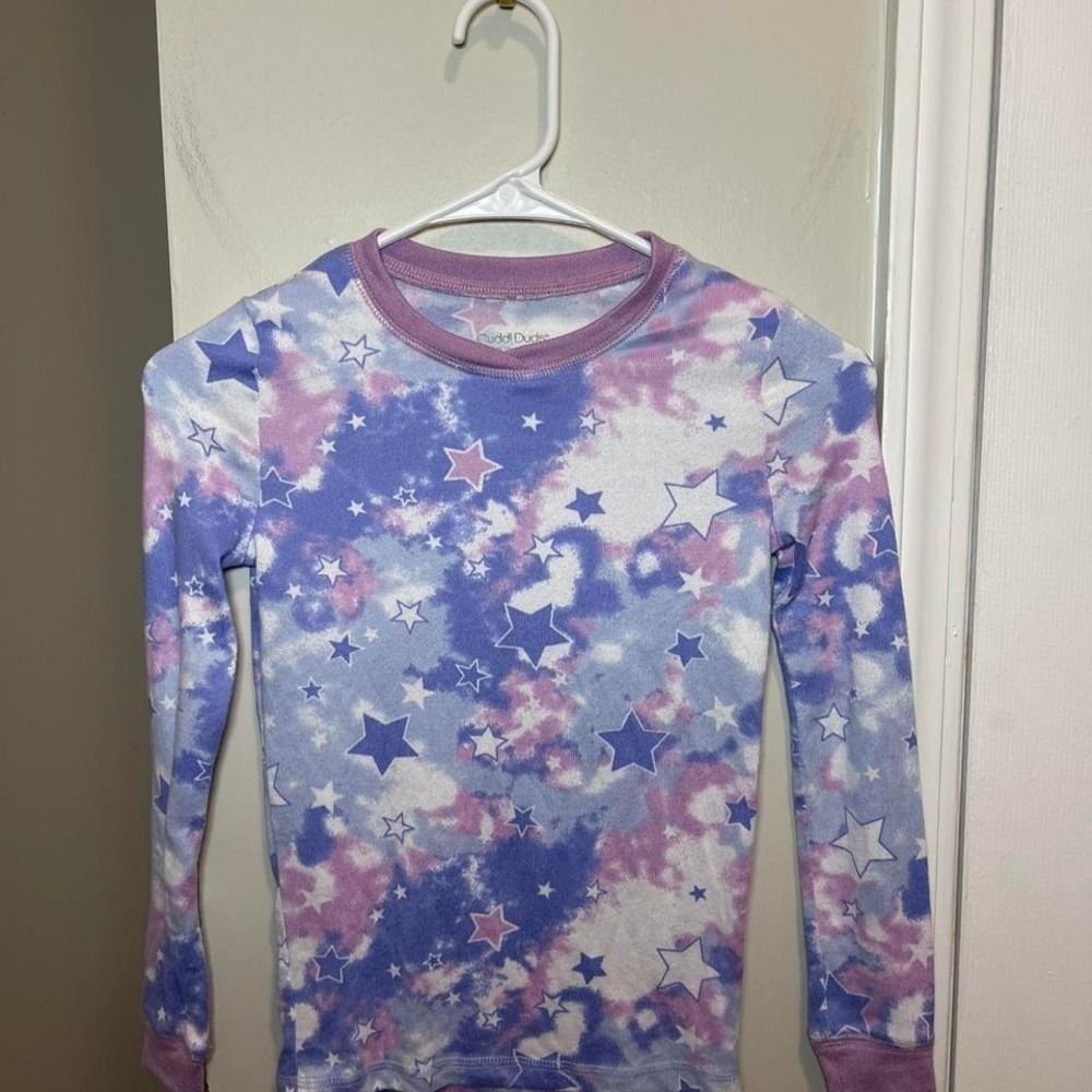 Cuddl Duds Kids Star Tie Dye Pajama Set Long Sleeve Top Bottoms Size 10